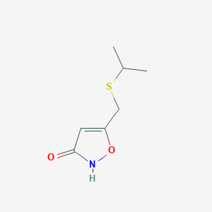molecular formula C7H11NO2S B12902851 5-((isopropylthio)methyl)isoxazol-3(2H)-one CAS No. 89660-65-1