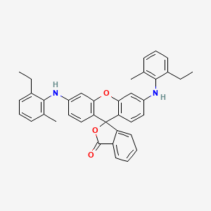 molecular formula C38H34N2O3 B12902853 3',6'-Bis((2-ethyl-6-methylphenyl)amino)spiro(isobenzofuran-1(3H),9'-(9H)xanthene)-3-one CAS No. 84373-12-6