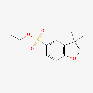 molecular formula C12H16O4S B12902867 Ethyl 3,3-dimethyl-2,3-dihydro-1-benzofuran-5-sulfonate CAS No. 141791-83-5