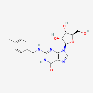 molecular formula C18H21N5O5 B12902908 N-[(4-Methylphenyl)methyl]guanosine CAS No. 79396-24-0