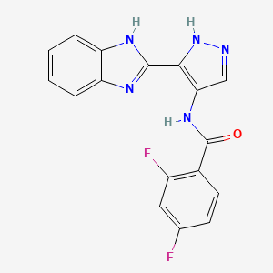 molecular formula C17H11F2N5O B12902966 N-[3-(2H-Benzimidazol-2-ylidene)-2,3-dihydro-1H-pyrazol-4-yl]-2,4-difluorobenzamide CAS No. 825616-47-5