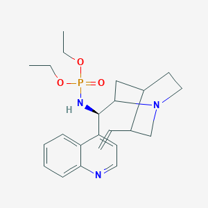 molecular formula C23H32N3O3P B12902973 Diethyl ((1R)-quinolin-4-yl(5-vinylquinuclidin-2-yl)methyl)phosphoramidate 