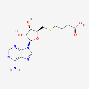 molecular formula C14H19N5O5S B12903010 Adenosine, 5'-S-(3-carboxypropyl)-5'-thio- CAS No. 53186-60-0