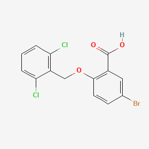 molecular formula C14H9BrCl2O3 B1290310 5-Bromo-2-[(2,6-dichlorobenzyl)oxy]benzoic acid CAS No. 938292-95-6