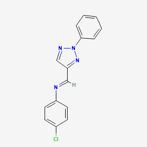 molecular formula C15H11ClN4 B12903185 Benzenamine, 4-chloro-N-[(2-phenyl-2H-1,2,3-triazol-4-yl)methylene]- CAS No. 6206-78-6