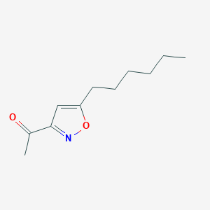 molecular formula C11H17NO2 B12903187 Ethanone, 1-(5-hexyl-3-isoxazolyl)- CAS No. 491841-08-8