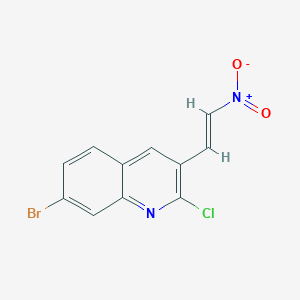 molecular formula C11H6BrClN2O2 B12903214 E-7-Bromo-2-chloro-3-(2-nitro)vinylquinoline 