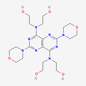 molecular formula C22H36N8O6 B12903282 Ethanol, 2,2',2'',2'''-((2,6-di-4-morpholinylpyrimido(5,4-d)pyrimidine-4,8-diyl)dinitrilo)tetrakis- CAS No. 16908-54-6