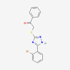 molecular formula C16H12BrN3OS B12903290 Ethanone, 2-[[5-(2-bromophenyl)-1H-1,2,4-triazol-3-yl]thio]-1-phenyl- CAS No. 773810-92-7