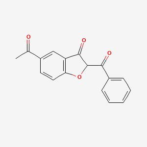 molecular formula C17H12O4 B12903446 3(2H)-Benzofuranone, 5-acetyl-2-benzoyl- CAS No. 144153-85-5