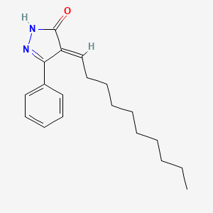 molecular formula C19H26N2O B12903471 4-Decylidene-3-phenyl-1H-pyrazol-5(4H)-one 