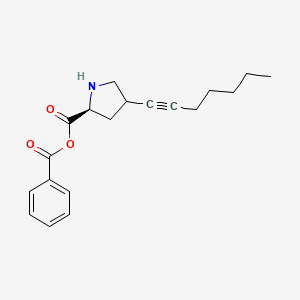 molecular formula C19H23NO3 B12903491 Benzoic (2S)-4-(hept-1-yn-1-yl)pyrrolidine-2-carboxylic anhydride 