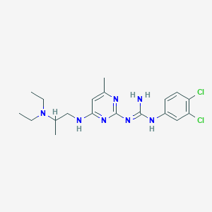 molecular formula C19H27Cl2N7 B12903532 1-(3,4-Dichlorophenyl)-3-(4-((2-(diethylamino)propyl)amino)-6-methylpyrimidin-2-yl)guanidine CAS No. 51386-98-2