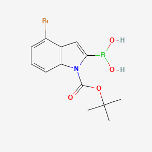 molecular formula C13H15BBrNO4 B1290356 (4-Bromo-1-(tert-butoxycarbonyl)-1H-indol-2-yl)boronic acid CAS No. 957034-29-6