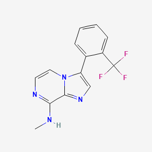 molecular formula C14H11F3N4 B12903567 N-Methyl-3-(2-(trifluoromethyl)phenyl)imidazo[1,2-a]pyrazin-8-amine CAS No. 787590-77-6