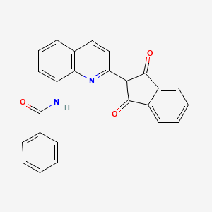 molecular formula C25H16N2O3 B12903609 N-(2-(1,3-Dioxo-2,3-dihydro-1H-inden-2-yl)quinolin-8-yl)benzamide CAS No. 61388-83-8