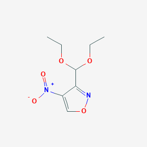 molecular formula C8H12N2O5 B12903621 3-(Diethoxymethyl)-4-nitro-1,2-oxazole CAS No. 87149-82-4