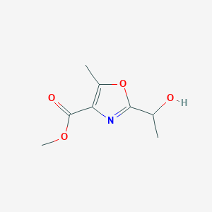 molecular formula C8H11NO4 B12903648 Methyl 2-(1-hydroxyethyl)-5-methyl-1,3-oxazole-4-carboxylate CAS No. 61183-21-9
