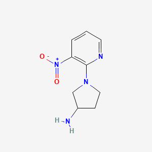 molecular formula C9H12N4O2 B12903663 1-(3-Nitropyridin-2-yl)pyrrolidin-3-amine CAS No. 833452-33-8