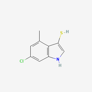 molecular formula C9H8ClNS B12903750 6-Chloro-4-methyl-1H-indole-3-thiol CAS No. 71501-26-3