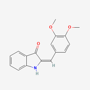 molecular formula C17H15NO3 B12903832 2-(3,4-Dimethoxybenzylidene)indolin-3-one 