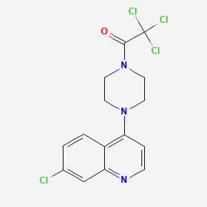 molecular formula C15H13Cl4N3O B12903835 Piperazine, 1-(7-chloro-4-quinolinyl)-4-(trichloroacetyl)- CAS No. 104667-94-9