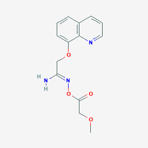 molecular formula C14H15N3O4 B12903849 N-(2-Methoxyacetoxy)-2-(quinolin-8-yloxy)acetimidamide 