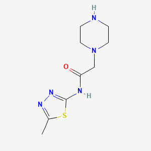molecular formula C9H15N5OS B12903879 N-(5-Methyl-1,3,4-thiadiazol-2-yl)-2-(piperazin-1-yl)acetamide 