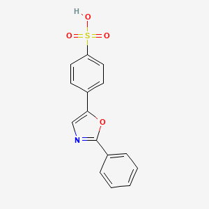 molecular formula C15H11NO4S B12903883 Benzenesulfonic acid, 4-(2-phenyl-5-oxazolyl)- CAS No. 85284-16-8