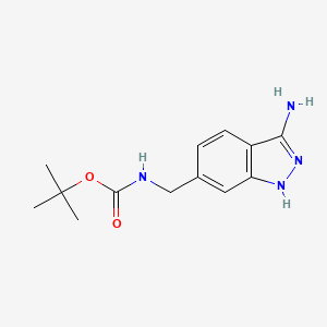 molecular formula C13H18N4O2 B1290389 tert-butyl N-[(3-amino-1H-indazol-6-yl)methyl]carbamate 