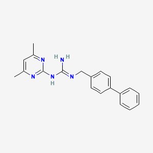 molecular formula C20H21N5 B12903905 N''-[([1,1'-Biphenyl]-4-yl)methyl]-N-(4,6-dimethylpyrimidin-2-yl)guanidine CAS No. 685896-77-9