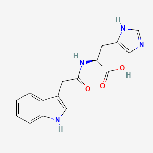 molecular formula C16H16N4O3 B12903945 N-[(1H-Indol-3-yl)acetyl]-L-histidine CAS No. 57105-49-4