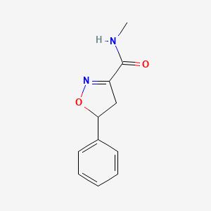 molecular formula C11H12N2O2 B12903960 N-Methyl-5-phenyl-4,5-dihydro-1,2-oxazole-3-carboxamide CAS No. 918945-67-2