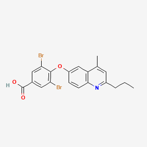 molecular formula C20H17Br2NO3 B12903979 3,5-Dibromo-4-((4-methyl-2-propylquinolin-6-yl)oxy)benzoic acid CAS No. 918946-64-2