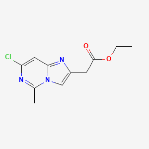 molecular formula C11H12ClN3O2 B12904049 Ethyl 2-(7-chloro-5-methylimidazo[1,2-c]pyrimidin-2-yl)acetate CAS No. 61830-73-7