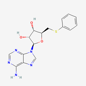 molecular formula C16H17N5O3S B12904058 5'-S-Phenyl-5'-thioadenosine CAS No. 5135-37-5