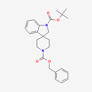 molecular formula C25H30N2O4 B1290407 1'-Benzyl 1-tert-butyl spiro[indoline-3,4'-piperidine]-1,1'-dicarboxylate CAS No. 676607-30-0