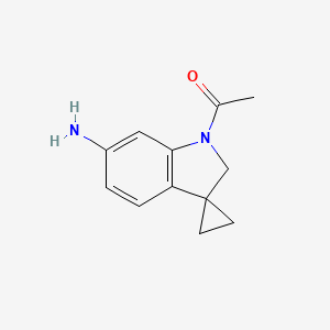 molecular formula C12H14N2O B1290408 1-(6'-Aminospiro[cyclopropane-1,3'-indolin]-1'-yl)ethanone CAS No. 645419-13-2