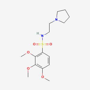 molecular formula C15H24N2O5S B12904106 Benzenesulfonamide, N-(2-(1-pyrrolidinyl)ethyl)-2,3,4-trimethoxy- CAS No. 103595-49-9