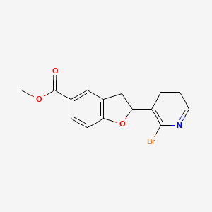 molecular formula C15H12BrNO3 B12904182 Methyl 2-(2-bromopyridin-3-yl)-2,3-dihydrobenzofuran-5-carboxylate 