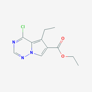 molecular formula C11H12ClN3O2 B1290419 Ethyl 4-chloro-5-ethylpyrrolo[2,1-f][1,2,4]triazine-6-carboxylate CAS No. 310442-94-5