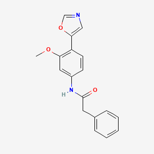 molecular formula C18H16N2O3 B12904208 N-(3-Methoxy-4-(oxazol-5-yl)phenyl)-2-phenylacetamide CAS No. 267405-93-6