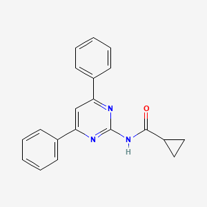 molecular formula C20H17N3O B12904209 N-(4,6-diphenylpyrimidin-2-yl)cyclopropanecarboxamide CAS No. 820961-72-6