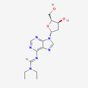 molecular formula C15H22N6O3 B12904247 N,N-Diethyl-N'-(9-((2R,4S,5R)-4-hydroxy-5-(hydroxymethyl)tetrahydrofuran-2-yl)-9H-purin-6-yl)formimidamide 