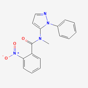 molecular formula C17H14N4O3 B12904253 N-Methyl-2-nitro-N-(1-phenyl-1H-pyrazol-5-yl)benzamide CAS No. 88277-66-1