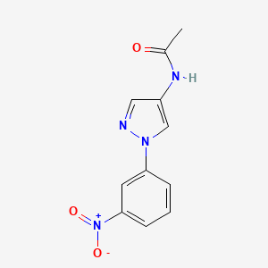 molecular formula C11H10N4O3 B12904258 N-(1-(3-Nitrophenyl)-1H-pyrazol-4-yl)acetamide CAS No. 62537-90-0