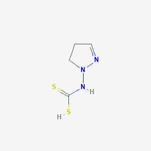 molecular formula C4H7N3S2 B12904259 4,5-Dihydro-1H-pyrazol-1-ylcarbamodithioic acid CAS No. 62103-70-2