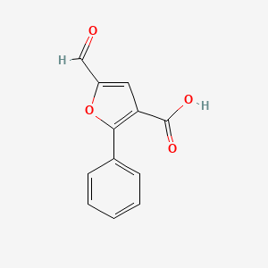 molecular formula C12H8O4 B12904305 5-Formyl-2-phenylfuran-3-carboxylic acid CAS No. 61761-76-0