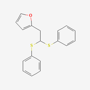 molecular formula C18H16OS2 B12904353 2-[2,2-Bis(phenylsulfanyl)ethyl]furan CAS No. 189766-44-7