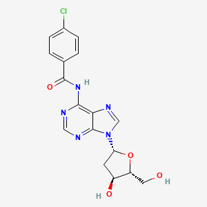 molecular formula C17H16ClN5O4 B12904378 N-(4-Chlorobenzoyl)-2'-deoxyadenosine CAS No. 90335-43-6